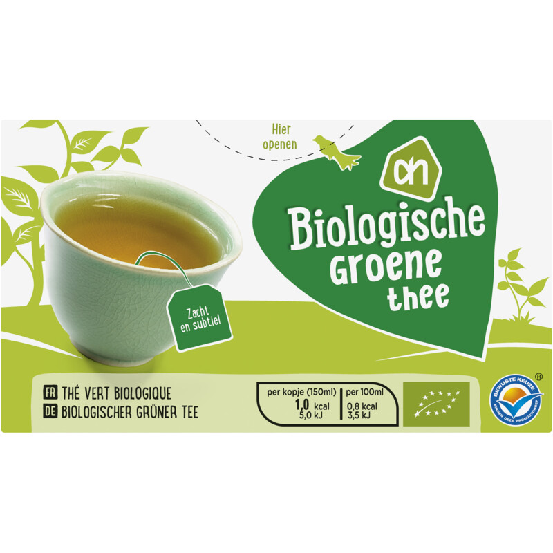 Een afbeelding van AH Biologisch AH Bio green tea 20x1,5g