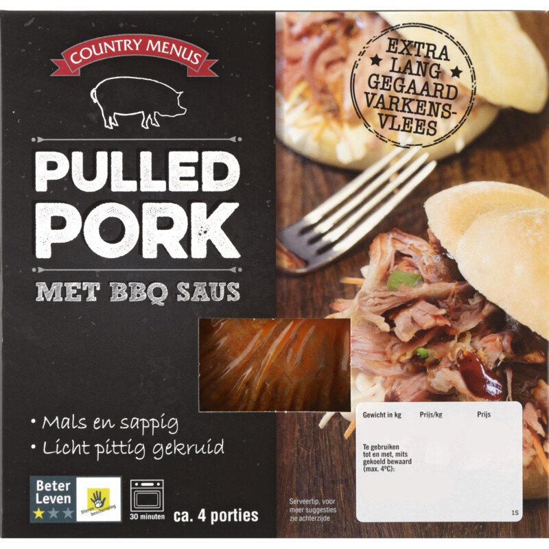 Een afbeelding van Country Menus Pulled pork met saus