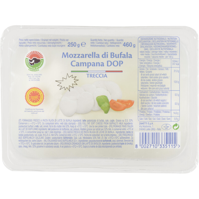 Een afbeelding van Zanetti Mozzarella di Bufala Campana treccia 250