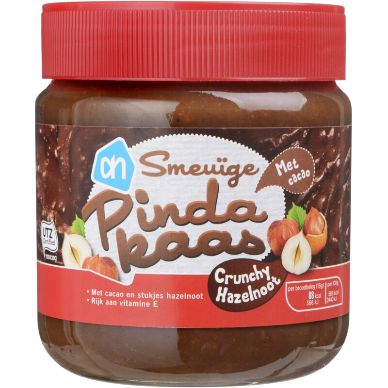Een afbeelding van AH Pindakaas crunchy hazelnoot