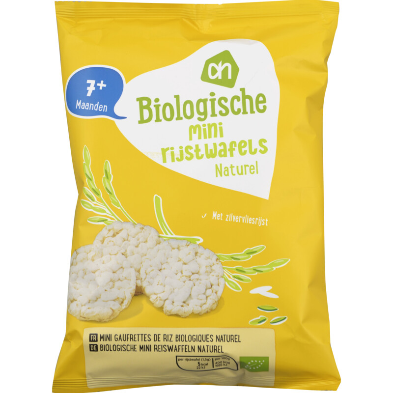 Een afbeelding van AH Biologisch Mini rijstwafels naturel 7+ maanden