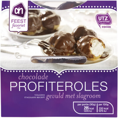 AH Chocolade profiteroles gevuld met slagro reserveren | Albert Heijn