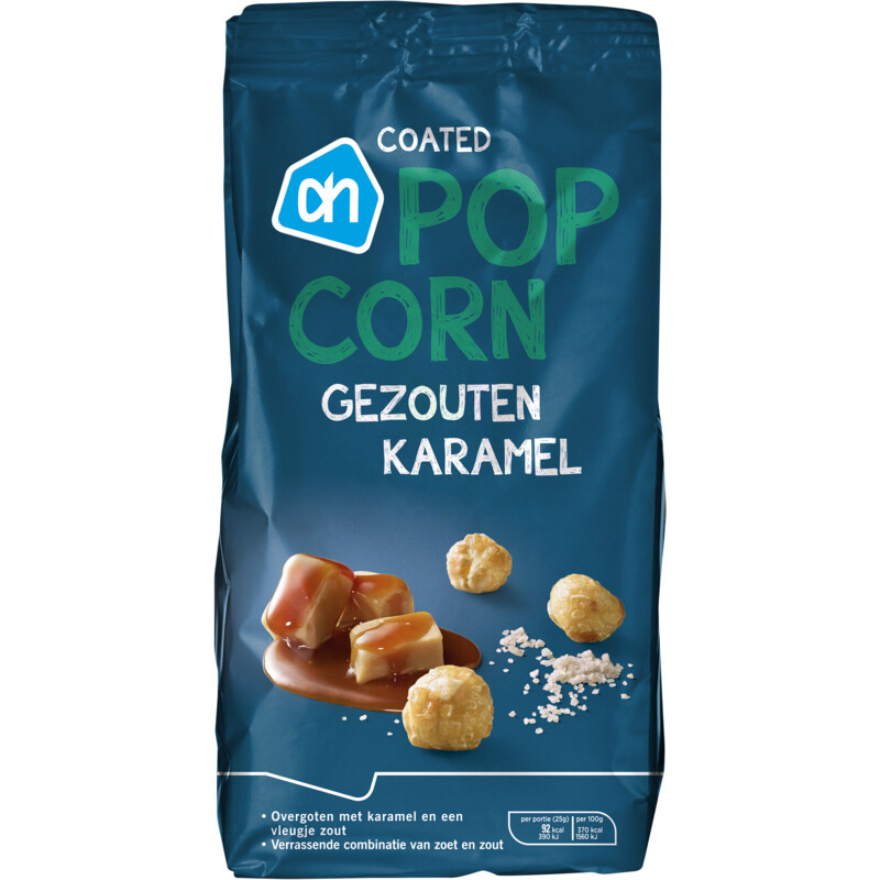 Een afbeelding van AH Coated popcorn gezouten karamel