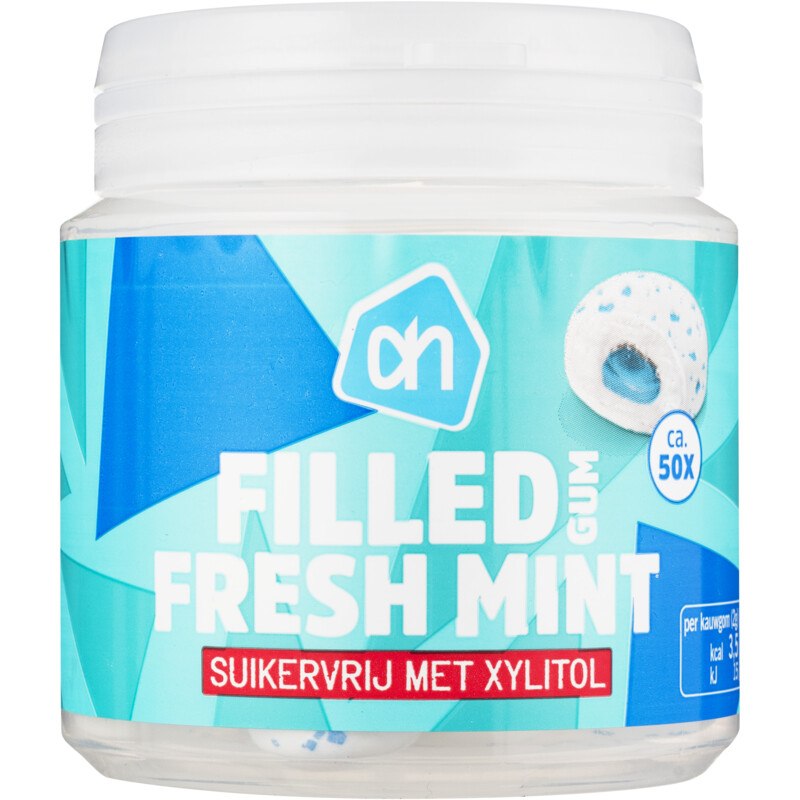 Een afbeelding van AH Filled fresh mint gum suikervrij