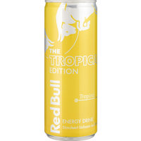 Een afbeelding van Red Bull Energy drink tropisch fruit