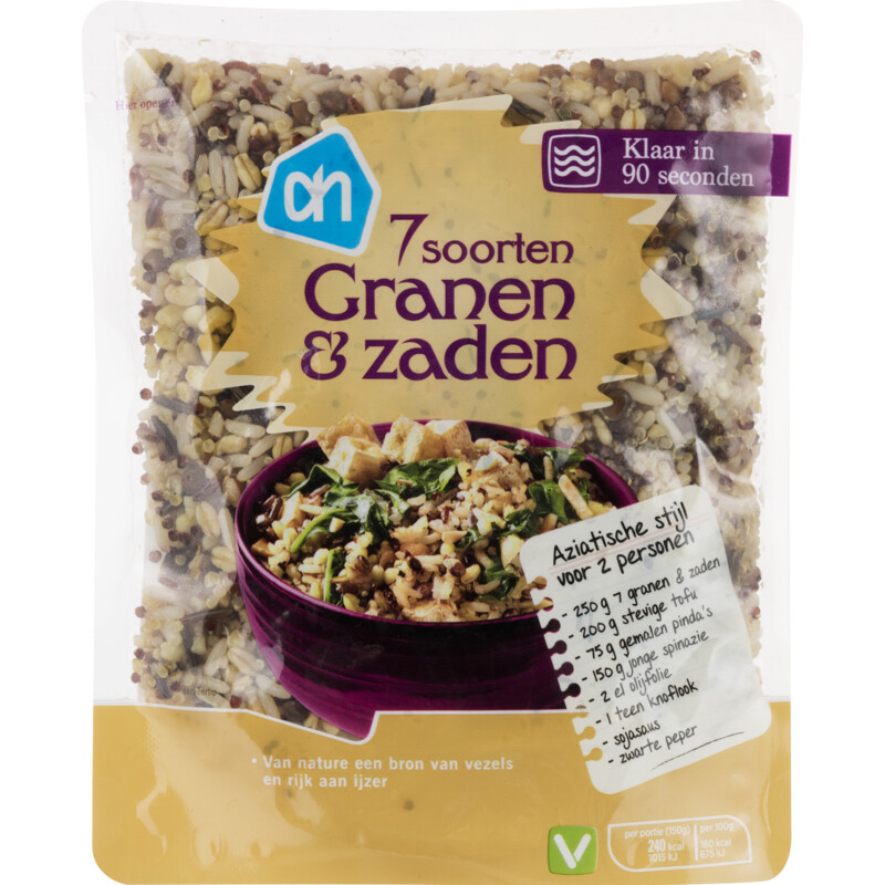 Een afbeelding van AH 7 Soorten granen en zaden 90 seconden