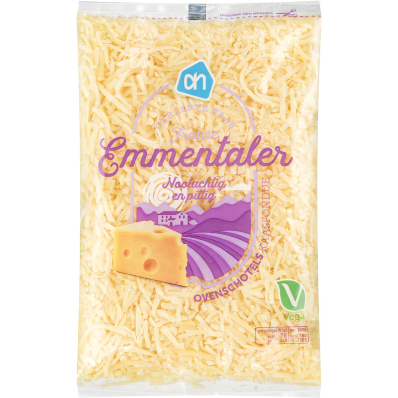 Een afbeelding van AH Emmentaler geraspte kaas