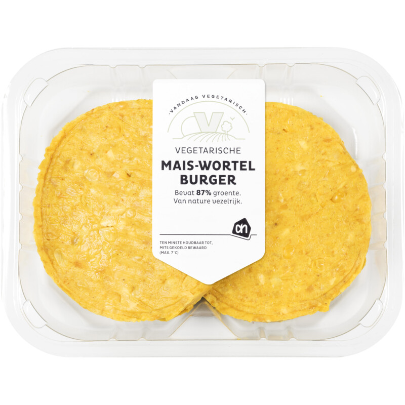 Een afbeelding van AH Mais Wortel burger