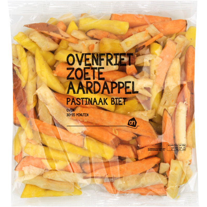 Een afbeelding van AH Zoete aardappelfrites gele biet en pasti