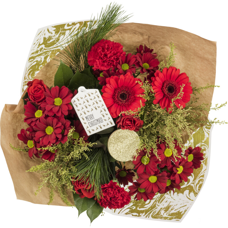 Een afbeelding van AH Kerstboeket rood