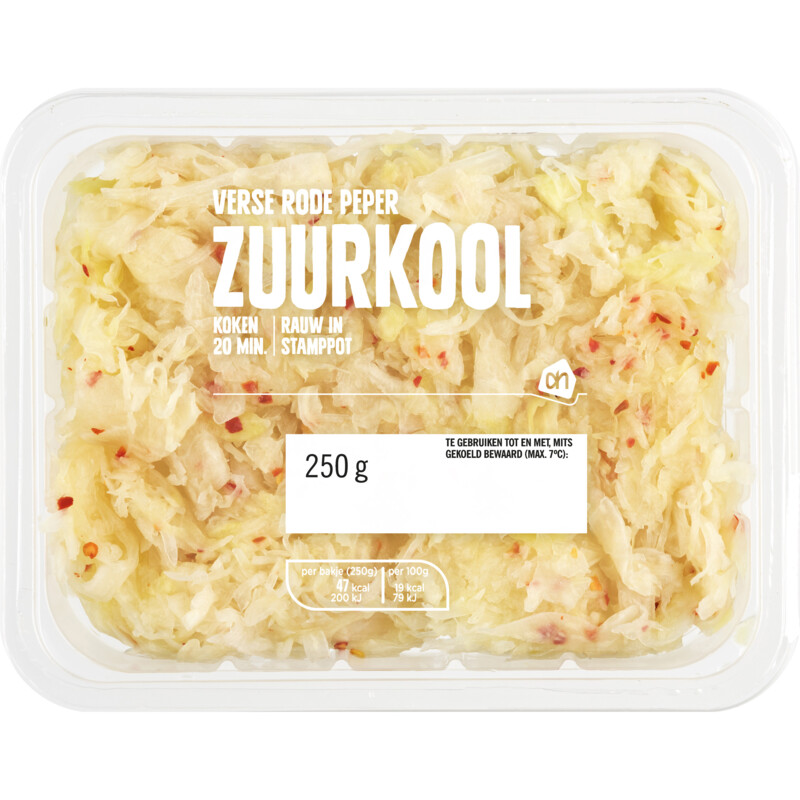 Een afbeelding van AH Verse zuurkool met rode peper