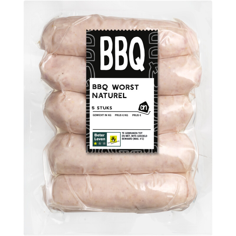 Een afbeelding van AH BBQ worst naturel 5 stuks
