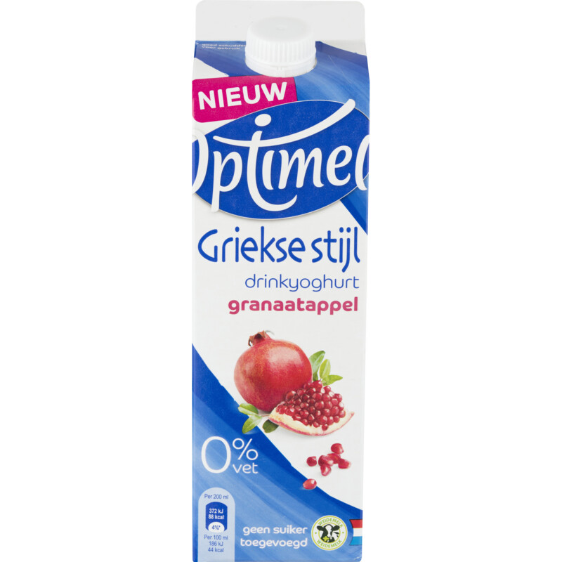 Een afbeelding van Optimel Griekse stijl drinkyoghurt granaatappel