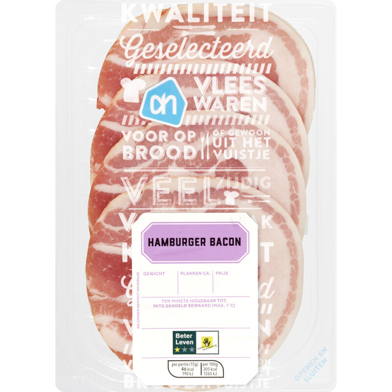 Een afbeelding van AH Hamburger bacon