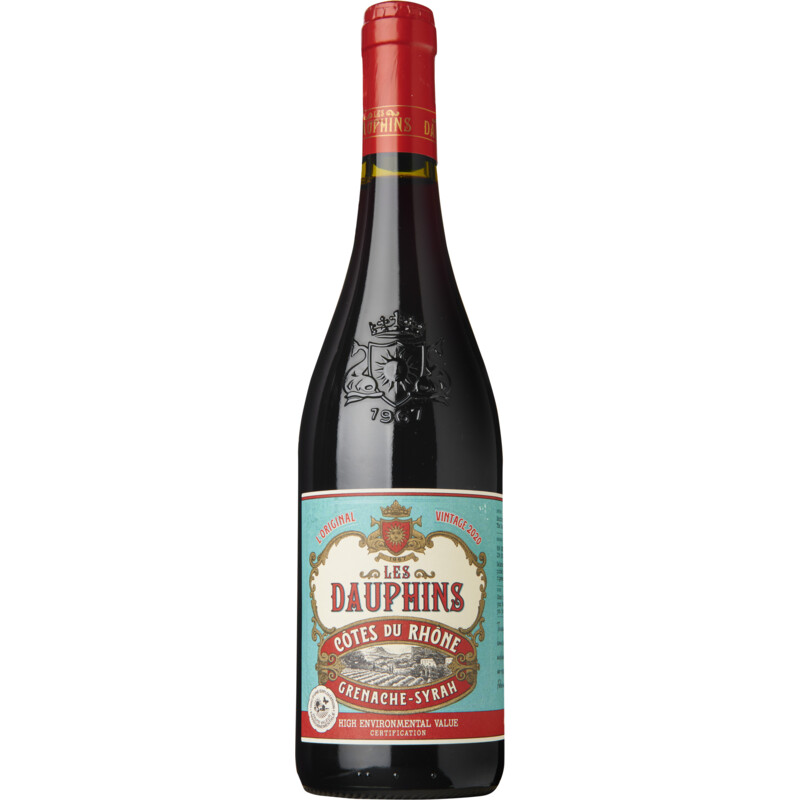 Een afbeelding van Les Dauphins 6 x Côtes du Rhône rouge