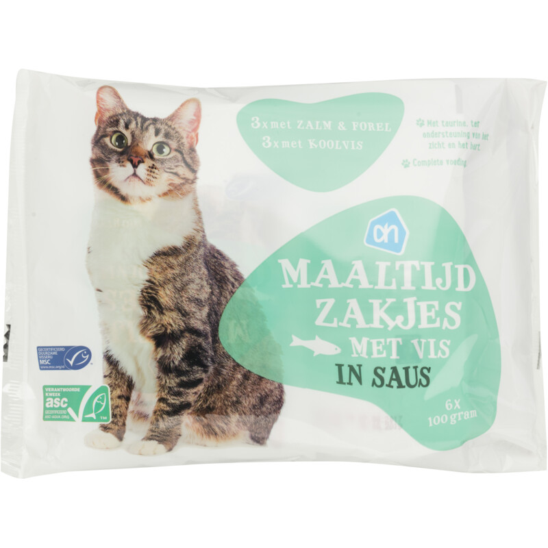 Een afbeelding van AH Maaltijdzakjes met vis in saus