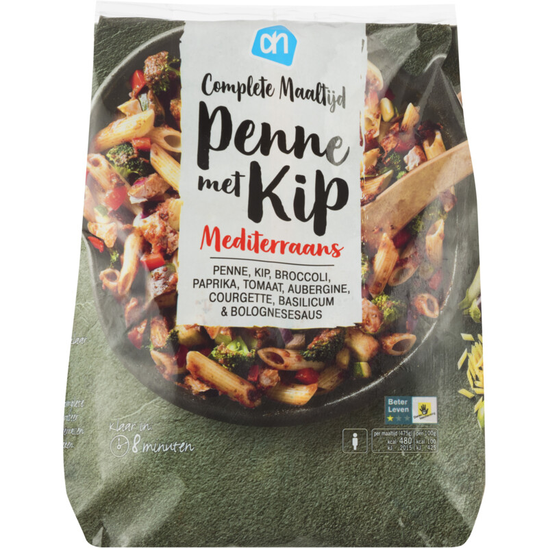 Een afbeelding van AH Penne met kip mediterraans
