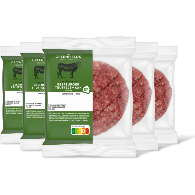 AH Greenfields Beefburger truffelsmaak 2 stuks 5-pack