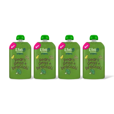 pdp-image-Ella's kitchen Peren, doperwten + broccoli 4m+ bio 4-pk