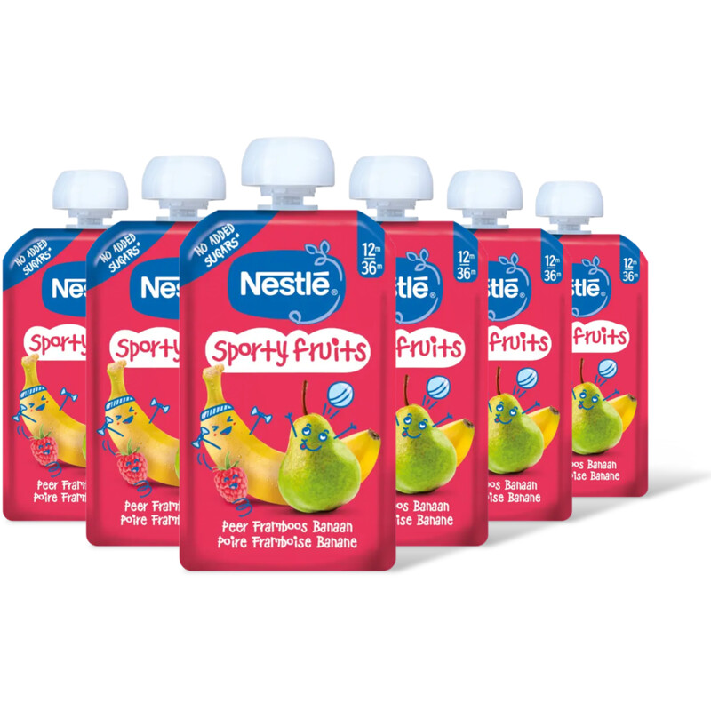 Nestlé Sporty fruits knijpfruit peer 12m+ 6pack