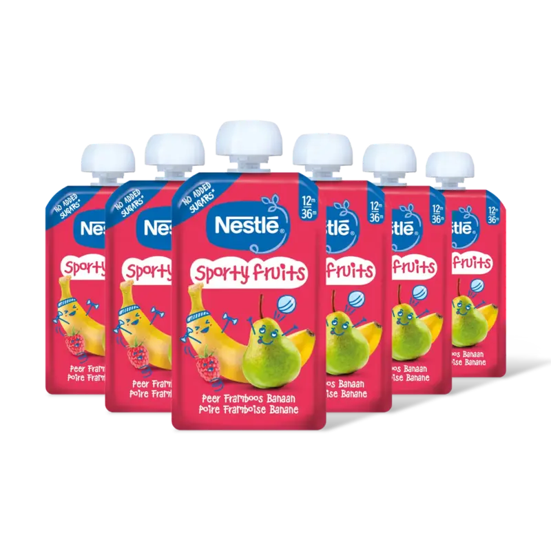 Sporty fruits knijpfruit peer 12m+ 6pack