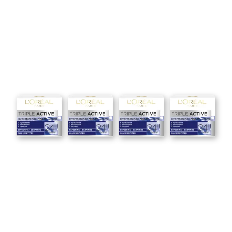 L'Oréal Triple active nchtcreme all huidtype 4pk