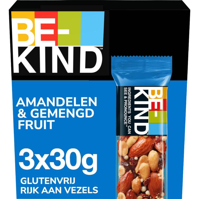 Een afbeelding van Be-kind Notenreep amandelen & gemengd fruit