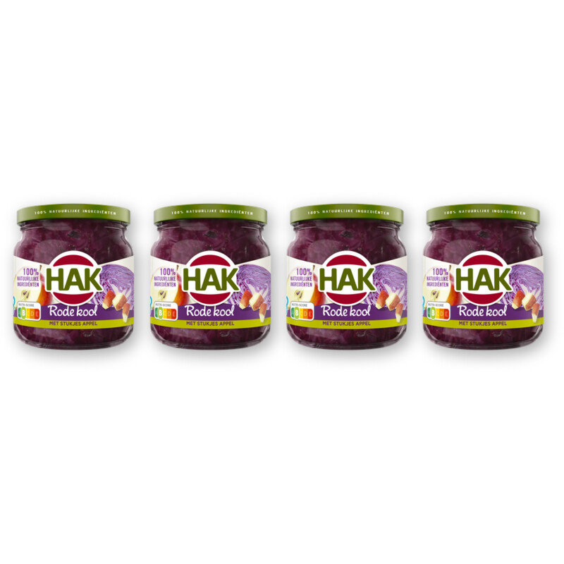 Hak Rode kool met stukjes appel 4-pack