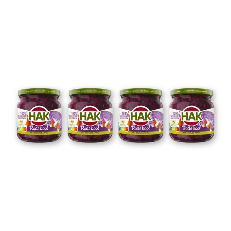 Rode kool met stukjes appel 4-pack