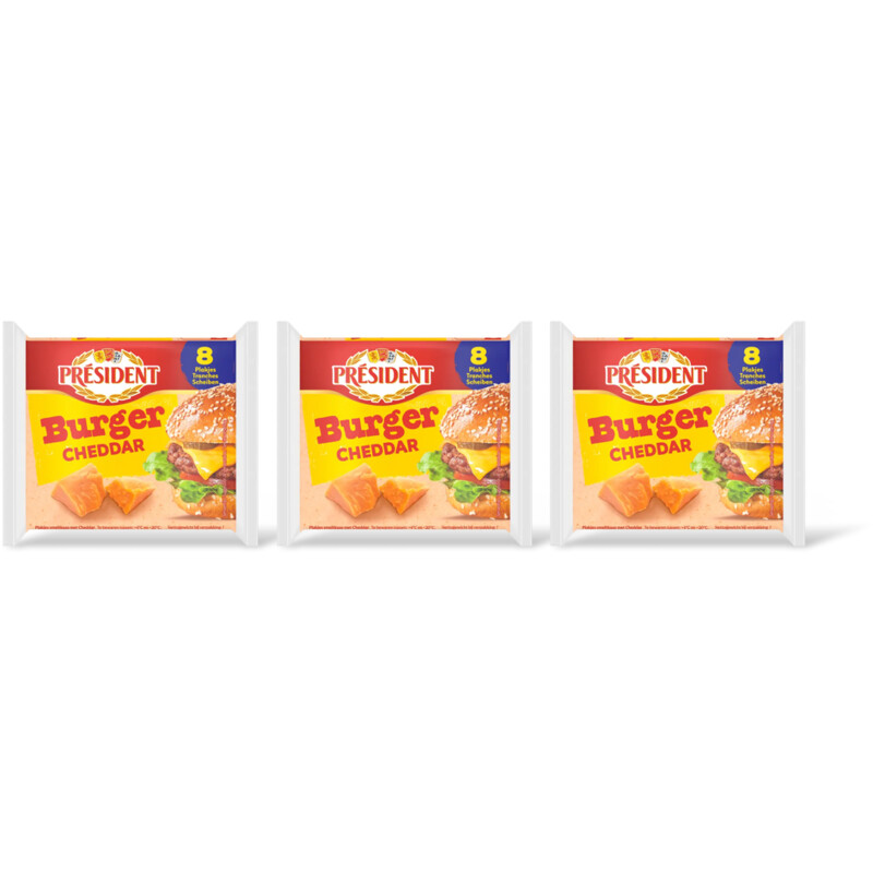 Président Burger gourmand au cheddar 3-pack