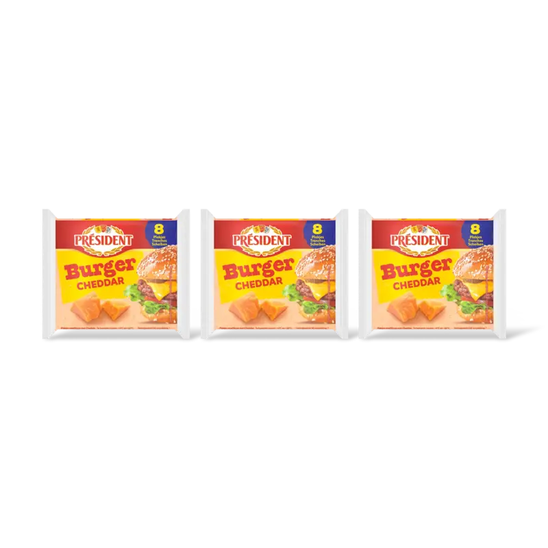 Président Burger gourmand au cheddar 3-pack