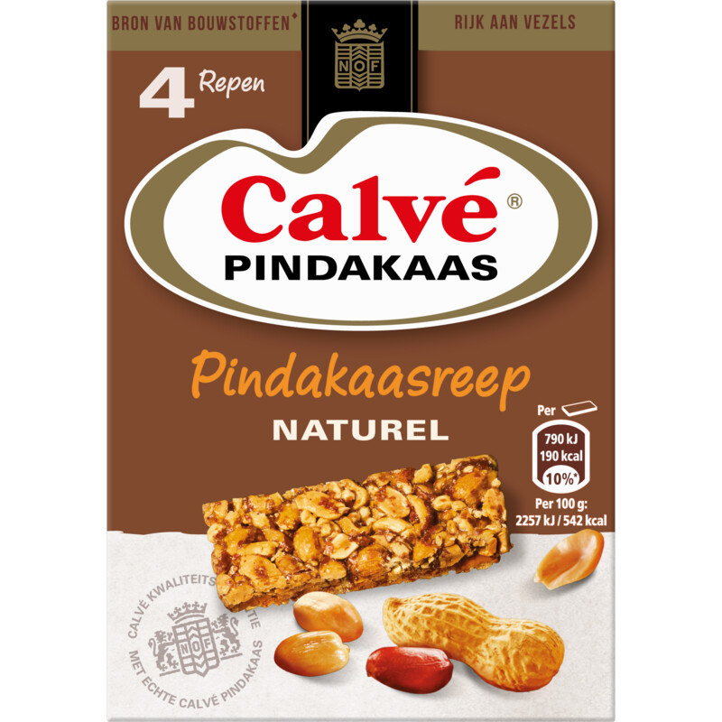 Een afbeelding van Calvé Pindakaasreep naturel
