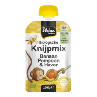 De Kleine Keuken Knijpmix banaan, pompoen & haver 6m+