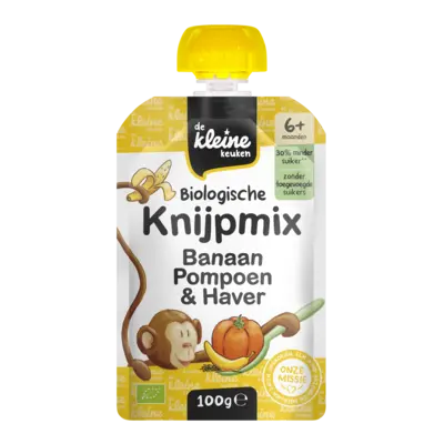 pdp-image-De Kleine Keuken Knijpmix banaan, pompoen & haver 6m+