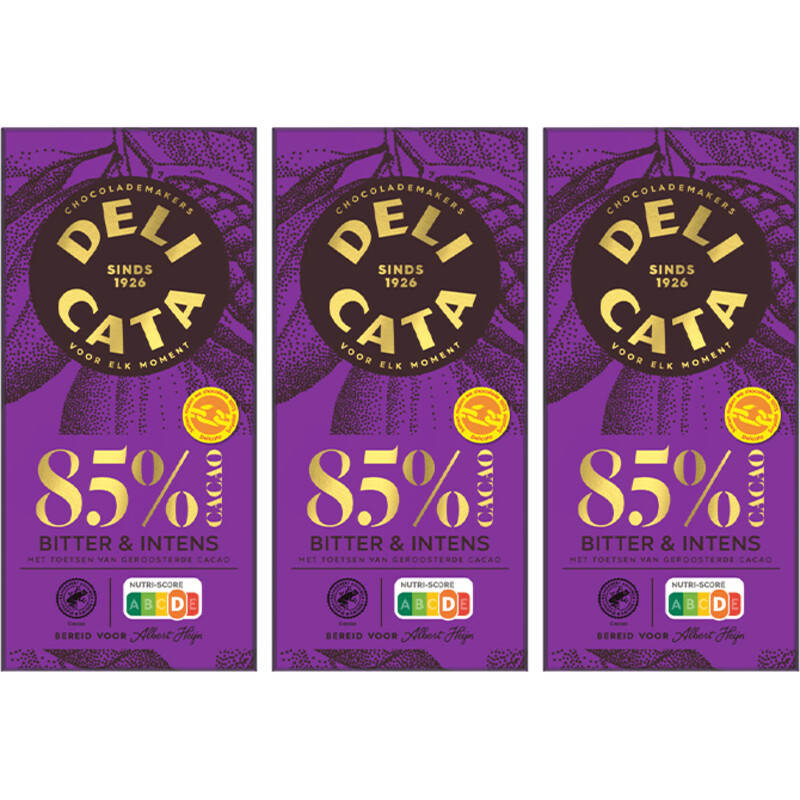 Een afbeelding van Delicata Tablet puur 85% 3-pack