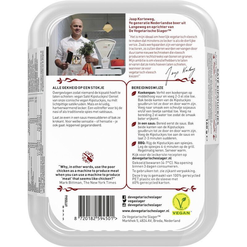 Een afbeelding van Vegetarische Slager Vegan saté kipstuckjes