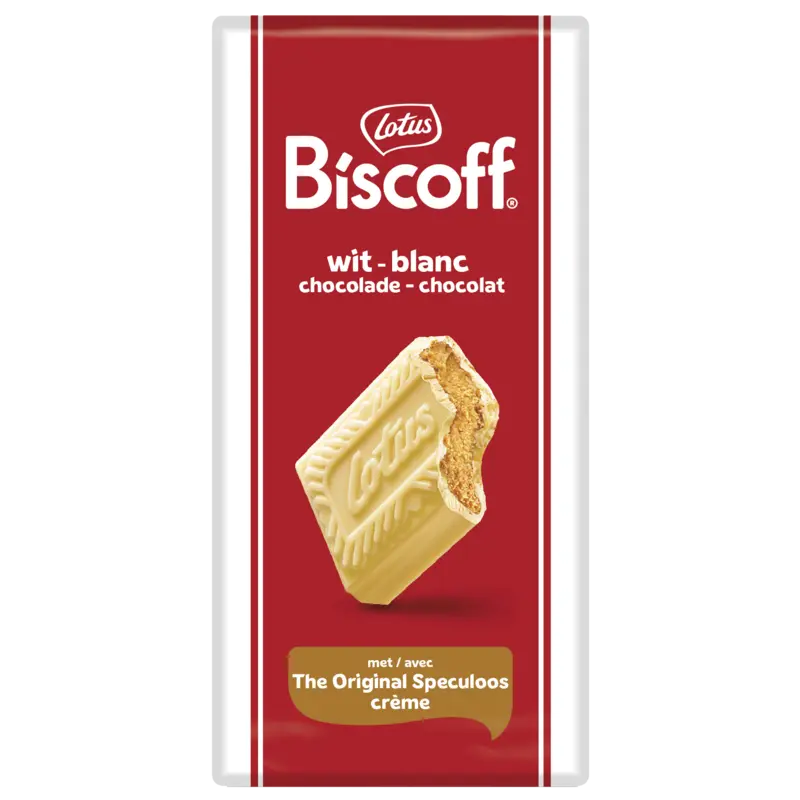 Biscoff speculoos chocoladereep wit crème
