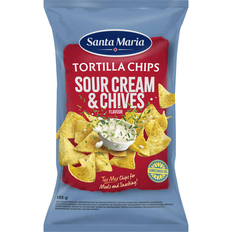 Een afbeelding van Santa Maria Tortilla chips sour cream & chives