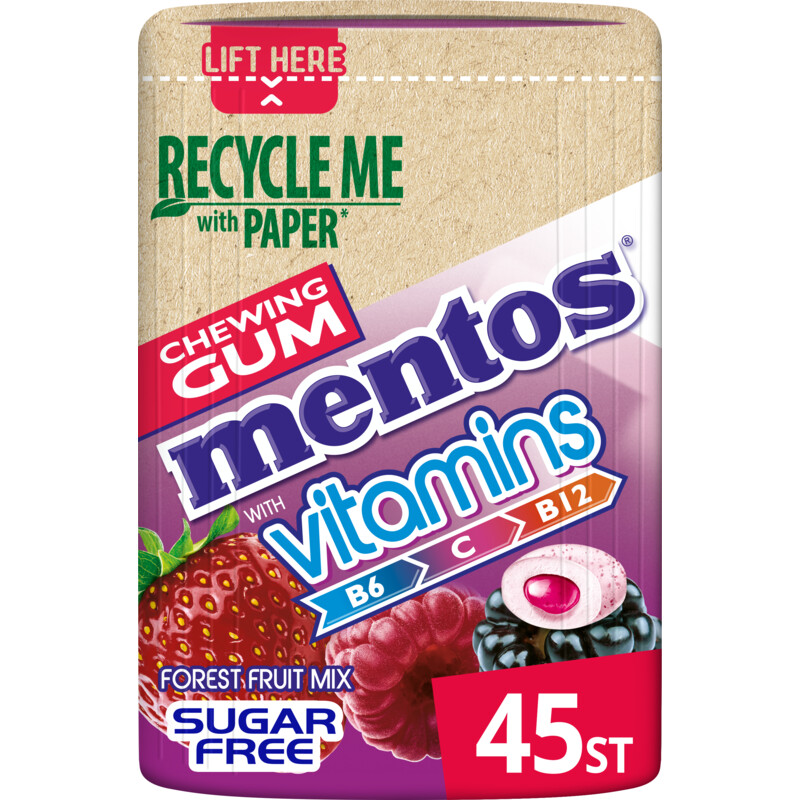 Een afbeelding van Mentos Gum Vitamins forest fruit mix