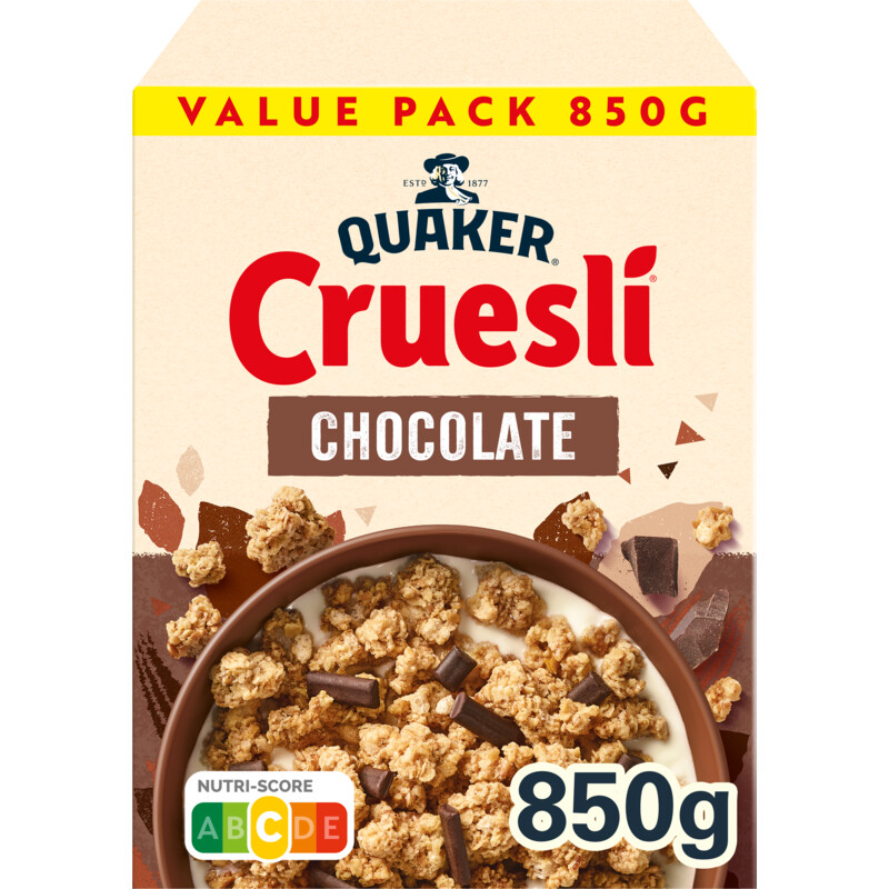 Een afbeelding van Quaker Cruesli chocolate