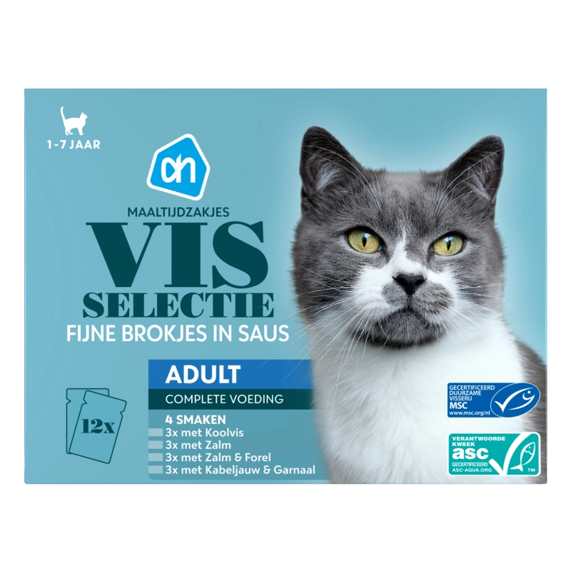Maaltijdzakjes met vis in saus 12-pack