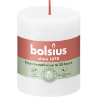Een afbeelding van Bolsius Rustieke kaars wit 8cm