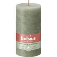Afbeelding van Bolsius Rustieke kaars olijfgroen 13cm
