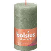 Een afbeelding van Bolsius Rustieke kaars olijfgroen 13cm