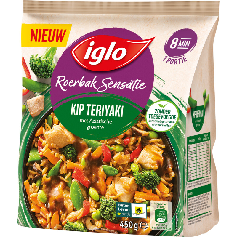 Een afbeelding van Iglo Roerbak sensatie kip teriyaki