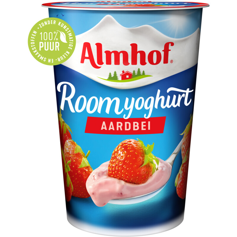 Een afbeelding van Almhof Roomyoghurt aardbei