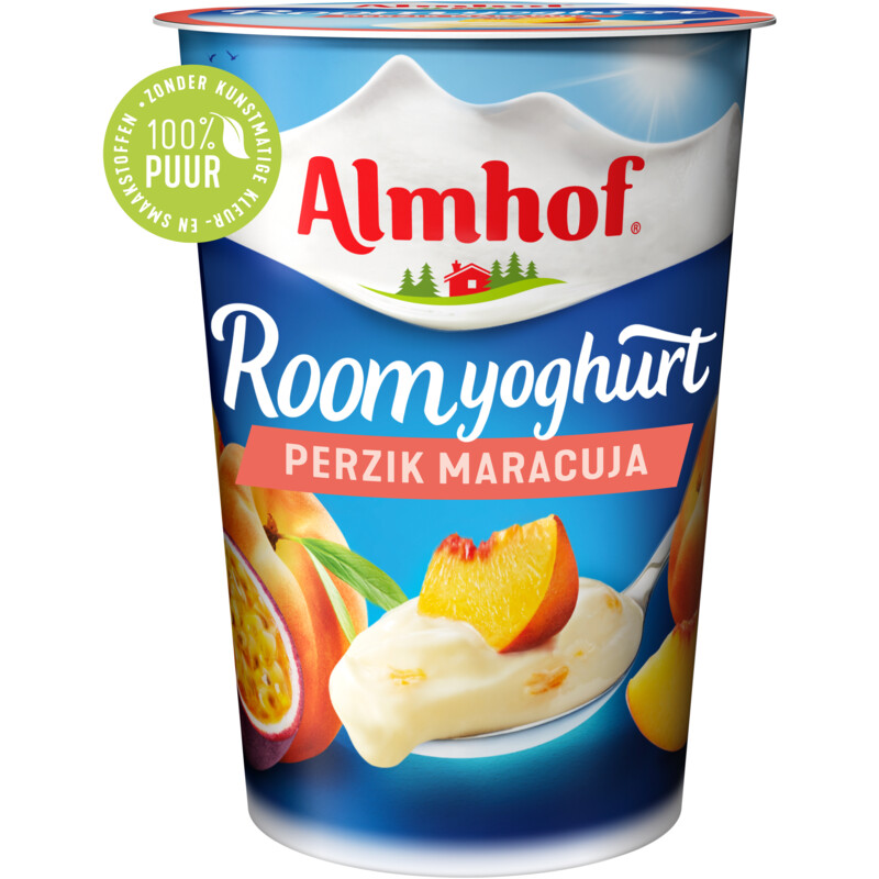 Een afbeelding van Almhof Roomyoghurt perzik maracuja