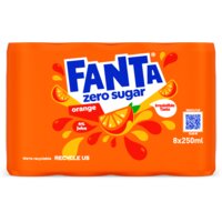 Een afbeelding van Fanta Orange zero sugar 8-pack bel