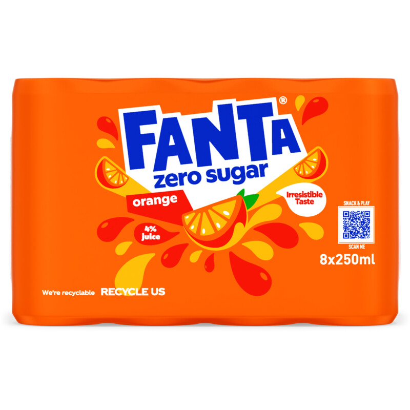 Een afbeelding van Fanta Orange zero sugar 8-pack bel