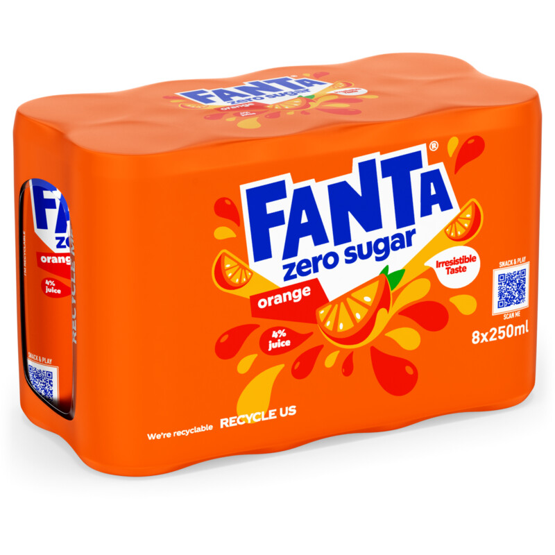 Een afbeelding van Fanta Orange zero sugar 8-pack bel